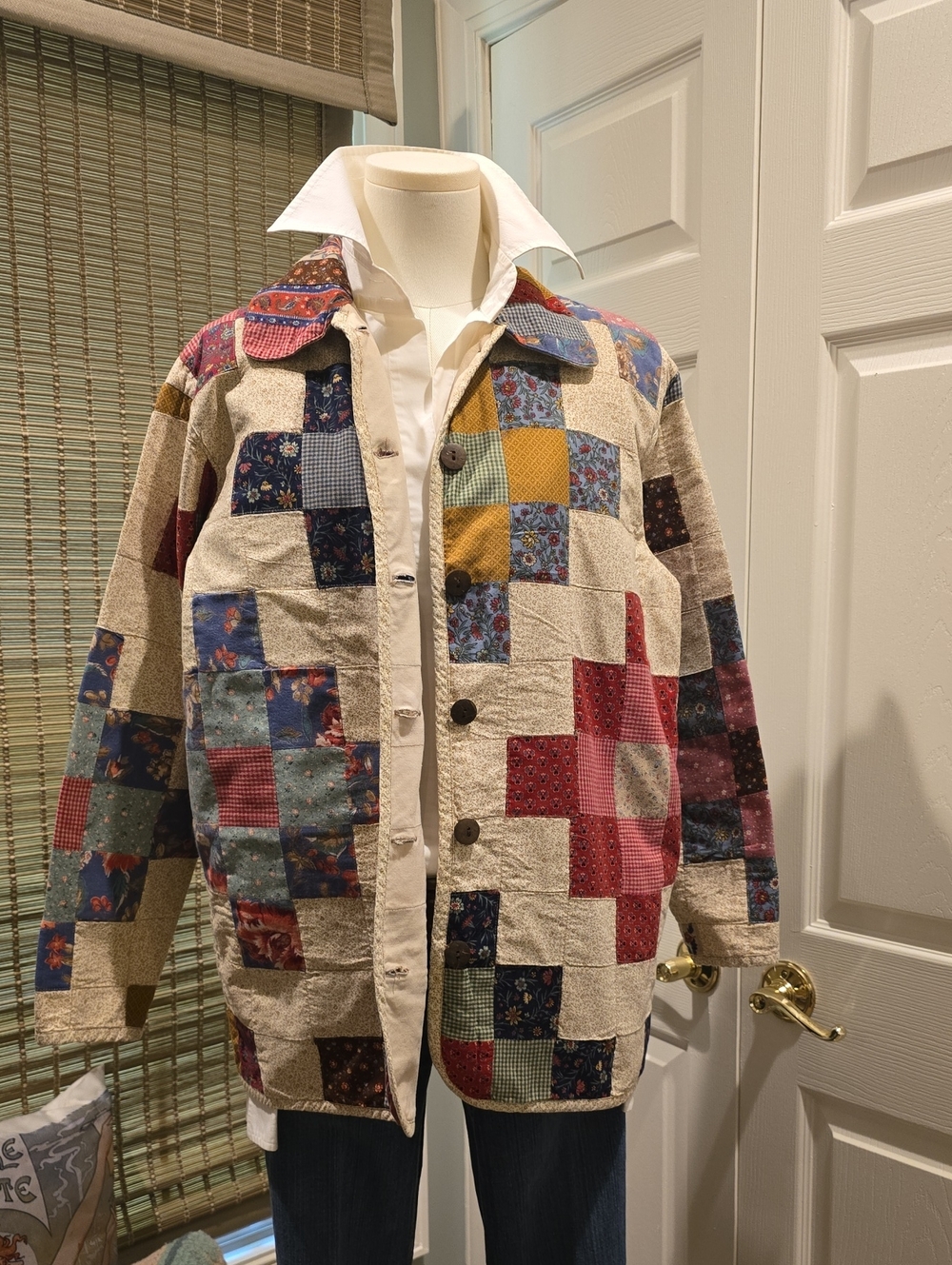Cottage-Core Susan Bristol Patchwork Quilted Utility Jacket - Multicolor